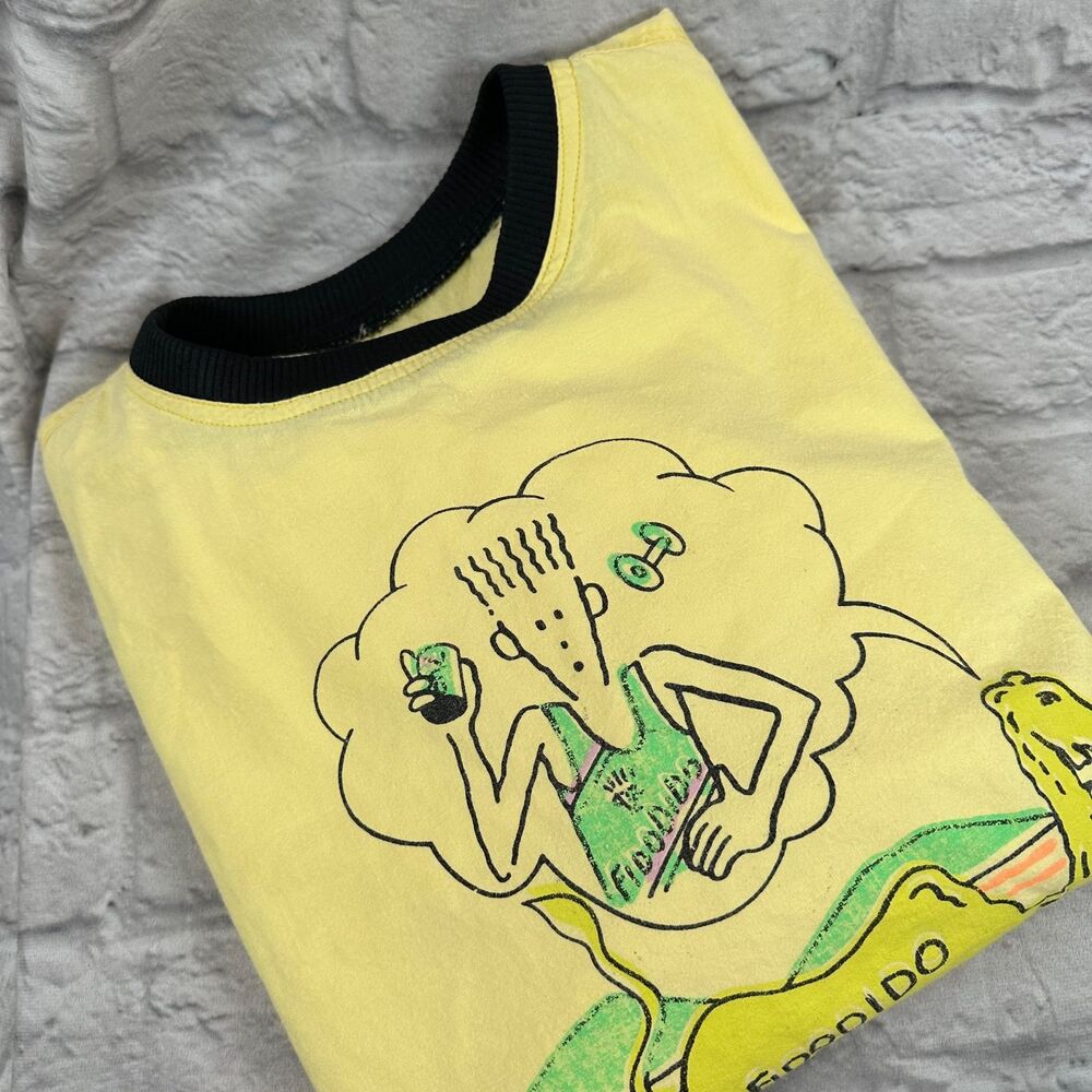 VTG 1980s Fido Dido Camel Cateu Ringer T-Shirt Small Single Stitch Streetwear